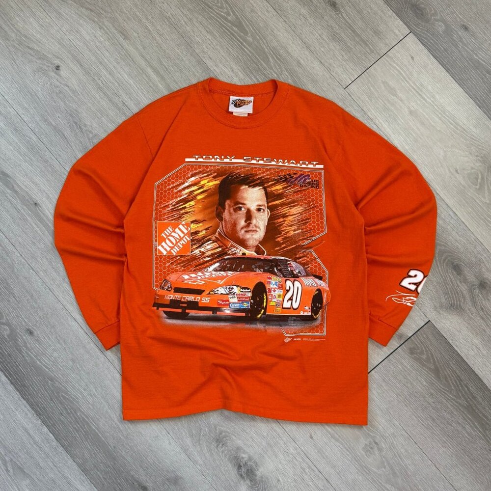 Vintage Winners Circle NASCAR Tony Stewart Home Depot Long Sleeve T-Shirt Medium